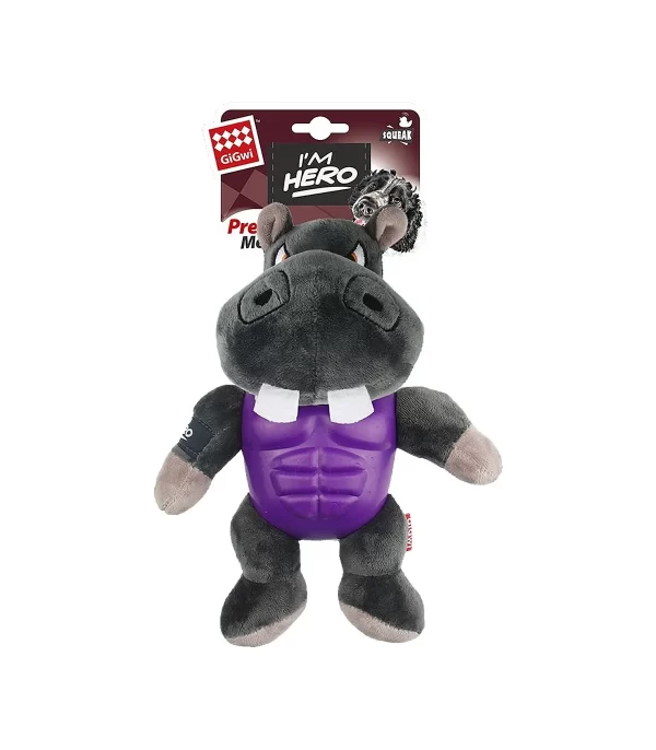 GIGwi Im Hero Plush Toy Hippo