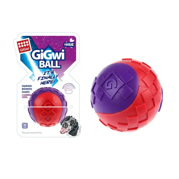 GIGWI BALL SQUEAK M  ROJO/MORADO