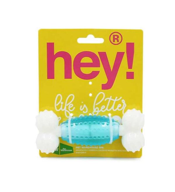 Hey! JUGUETE HUESO NYLON BLANCO/CELESTE PERROS